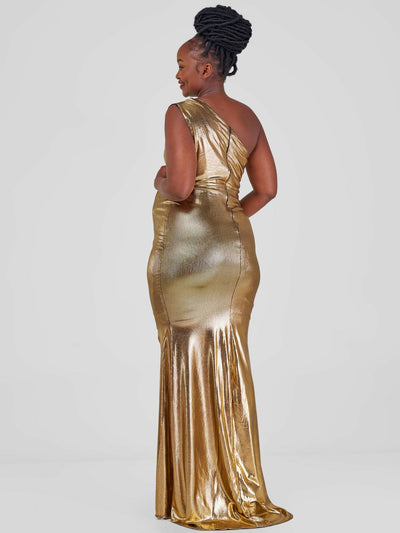 Vintlyne Ruffi Dress - Gold