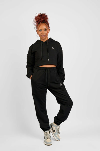 Rotator Active Wear Women's Lifestyle Tracksuit Set - Black - Shopzetu