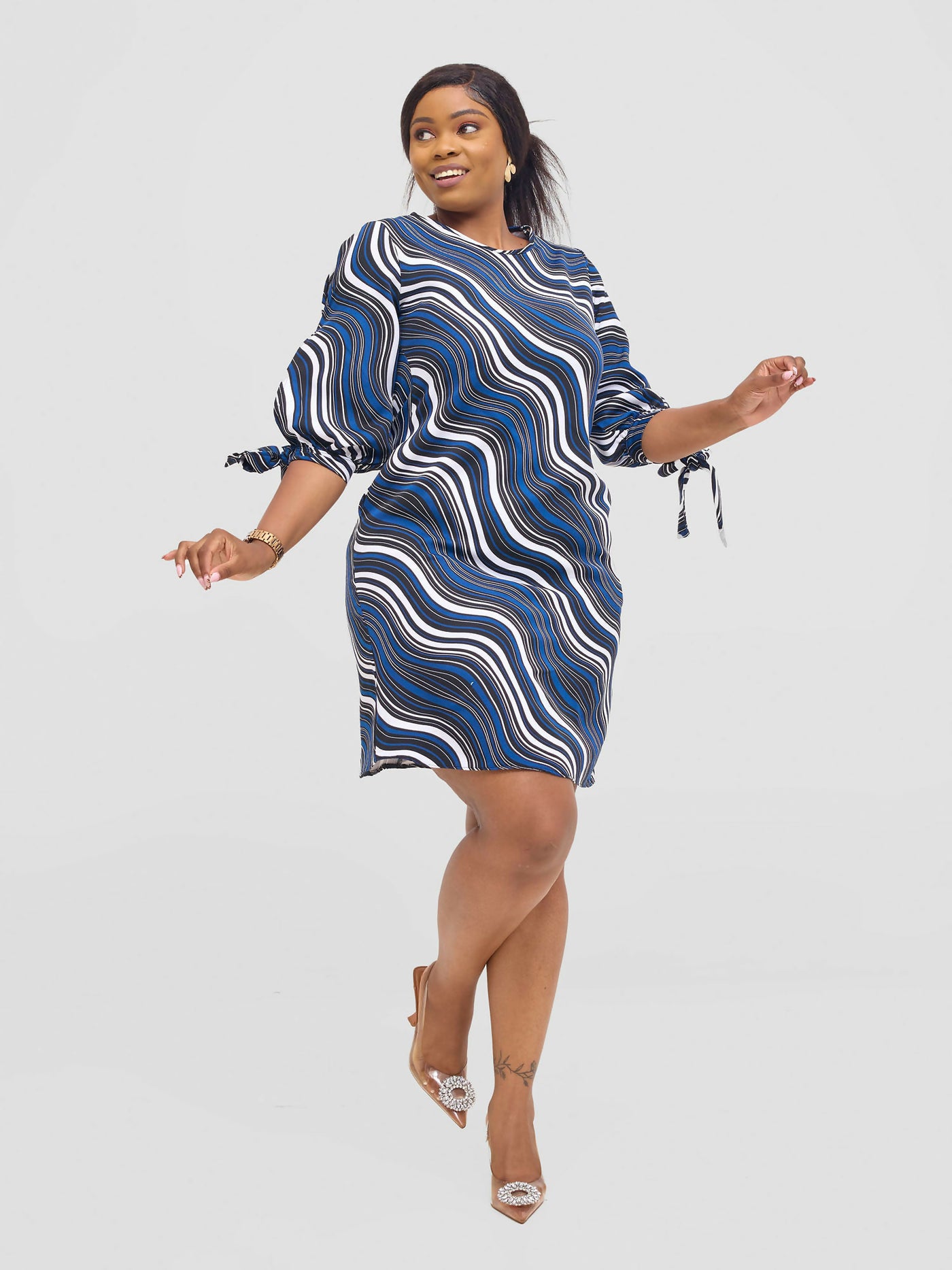 Salok Wear Gulu Dress - Blue Print - Shopzetu