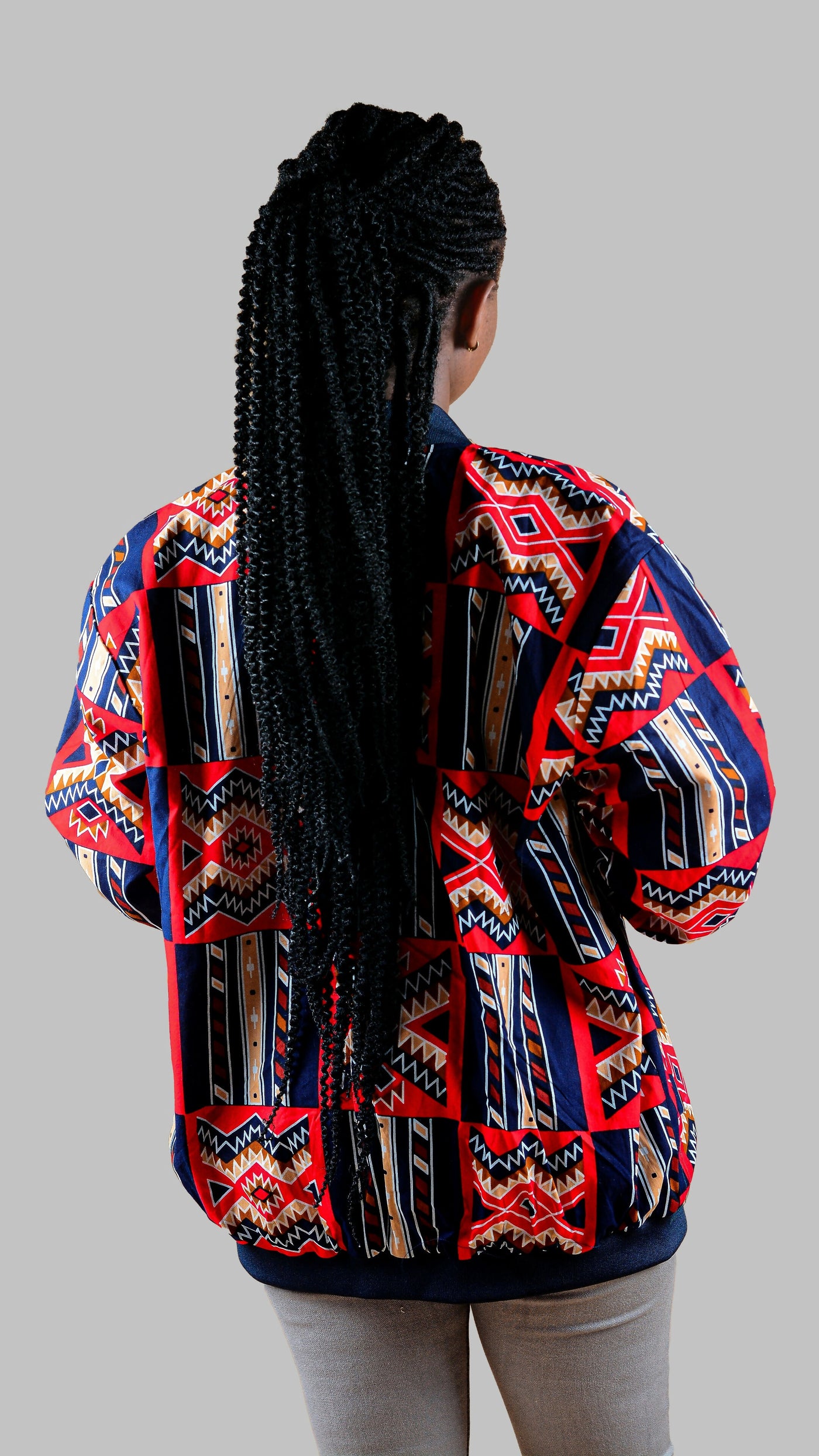 Afrikana Royal Bomber Jacket - Red Print