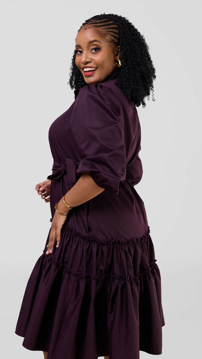 Lizola Bangda Shift Dress - Dark purple
