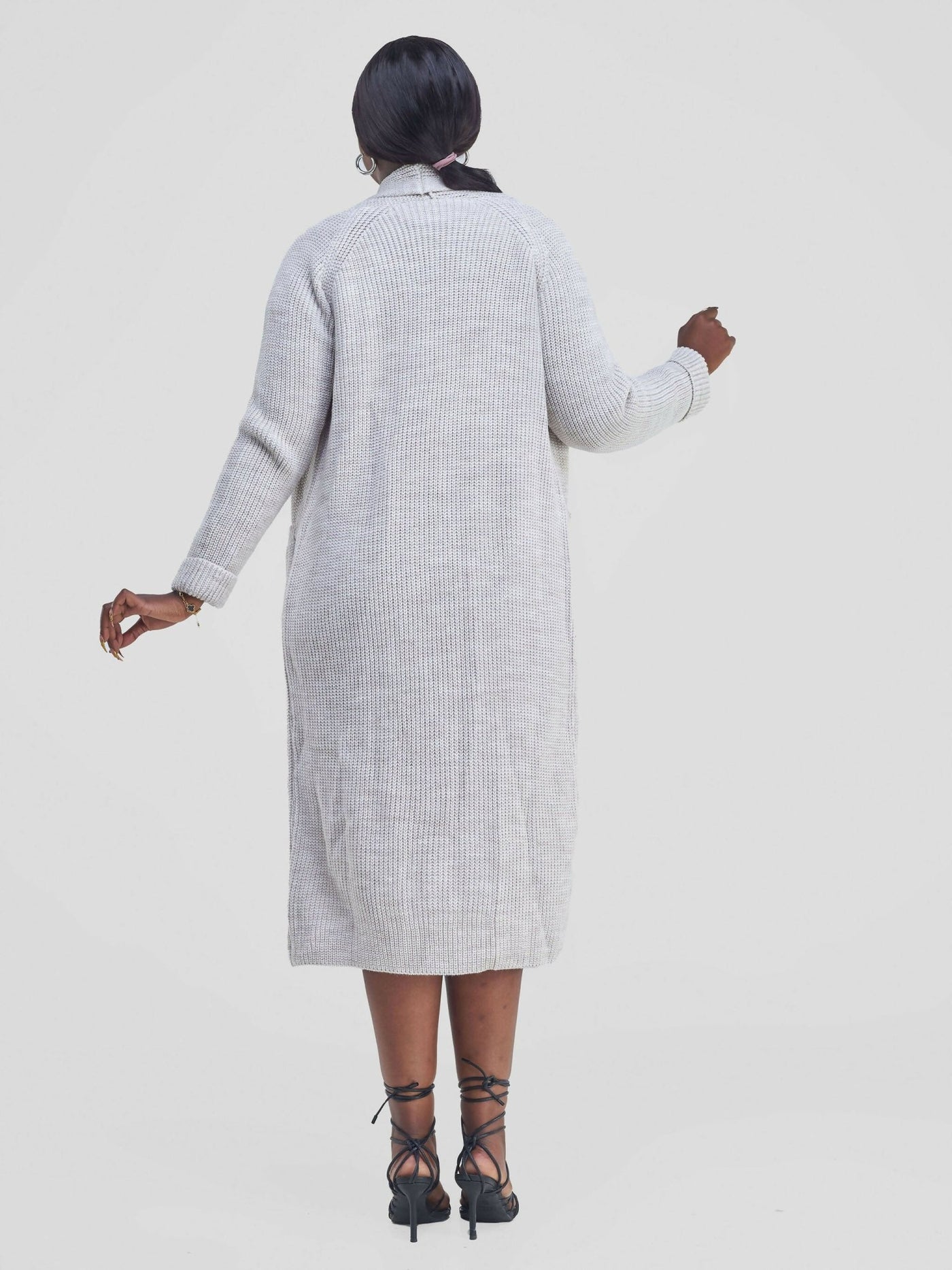 Anel’s Knitwear Midi Kimono - Off White - Shopzetu
