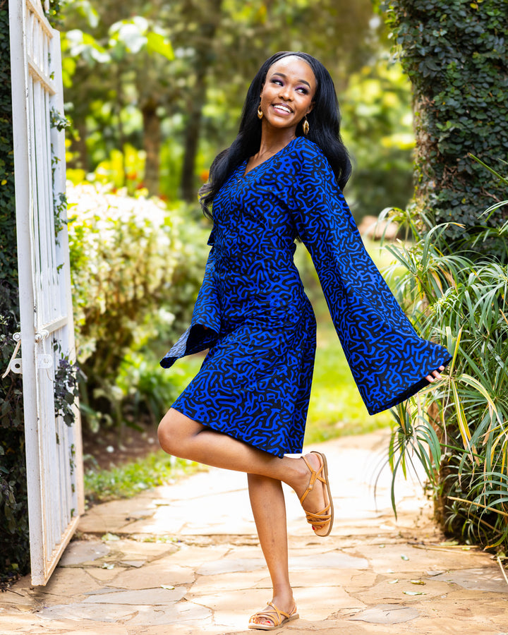 Afriwia Zawadi Shift Dress - Blue