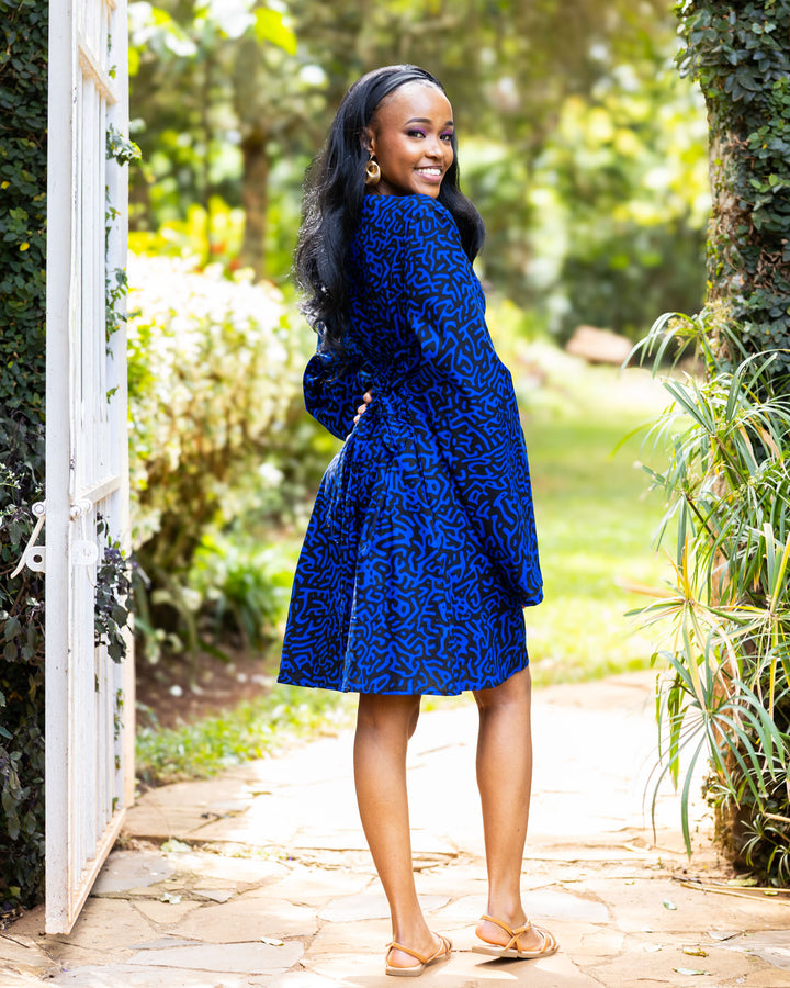 Afriwia Zawadi Shift Dress - Blue