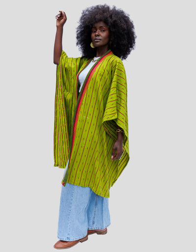 Liquid Lemn Curvy Plus Size Jasiri Kimono - Olive
