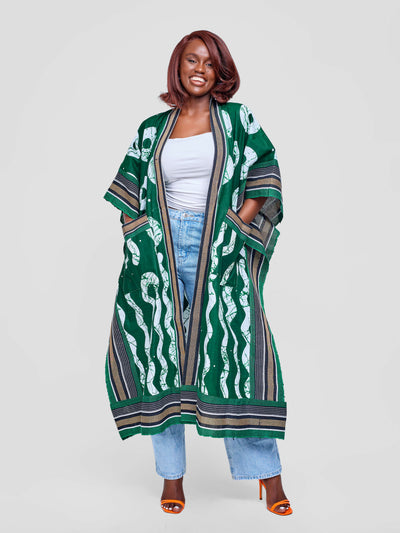 Tuli Zinthle Kimono - Green / White