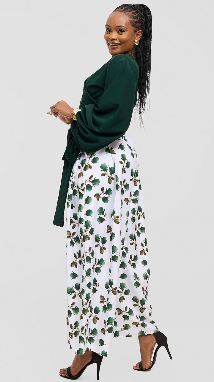 Eunike Midnight Bloom Palazzo Set - Emerald Green