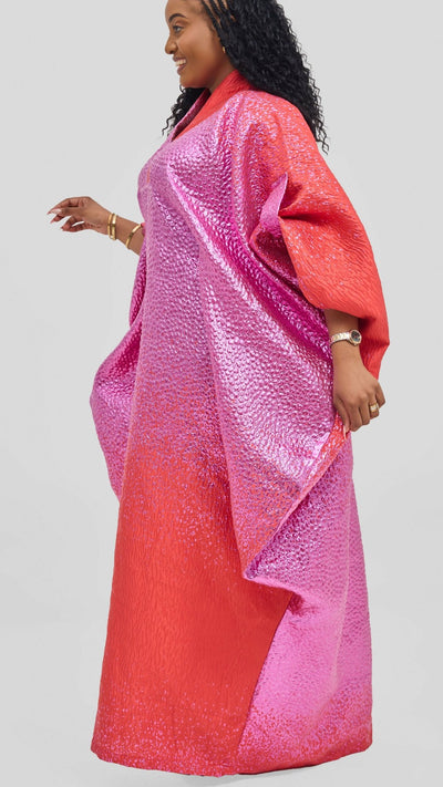 Hats and More Radiant Elegance Kaftan Dress - Pink - Shopzetu