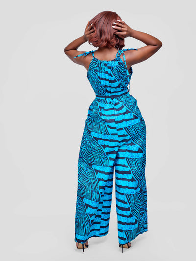 Tuli Zenani Ankara Jumpsuit - Blue / Black