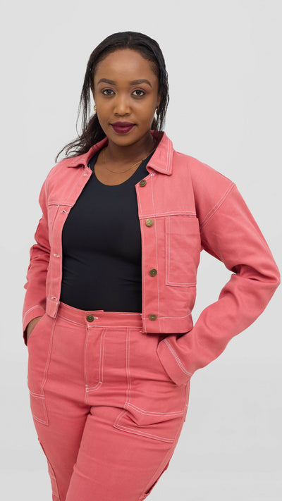 Kinini Creations Denim Set - Pink