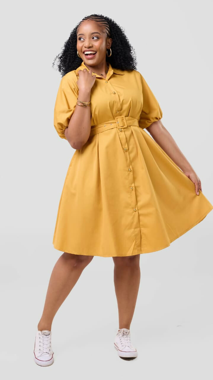 Mnubistyle Ruby Dress - Mustard