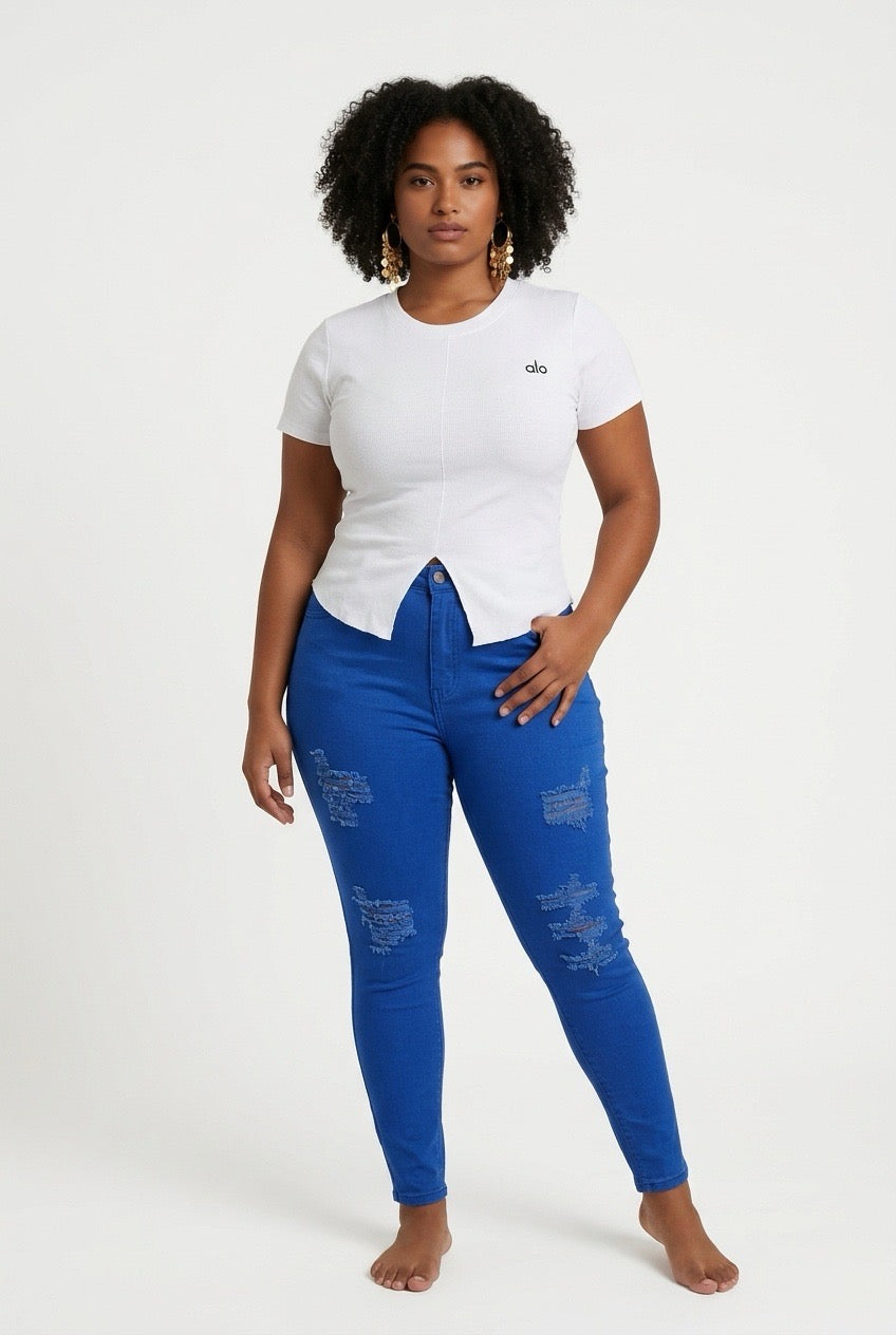 Stylish Sisters Ribbed Sweater Top - White