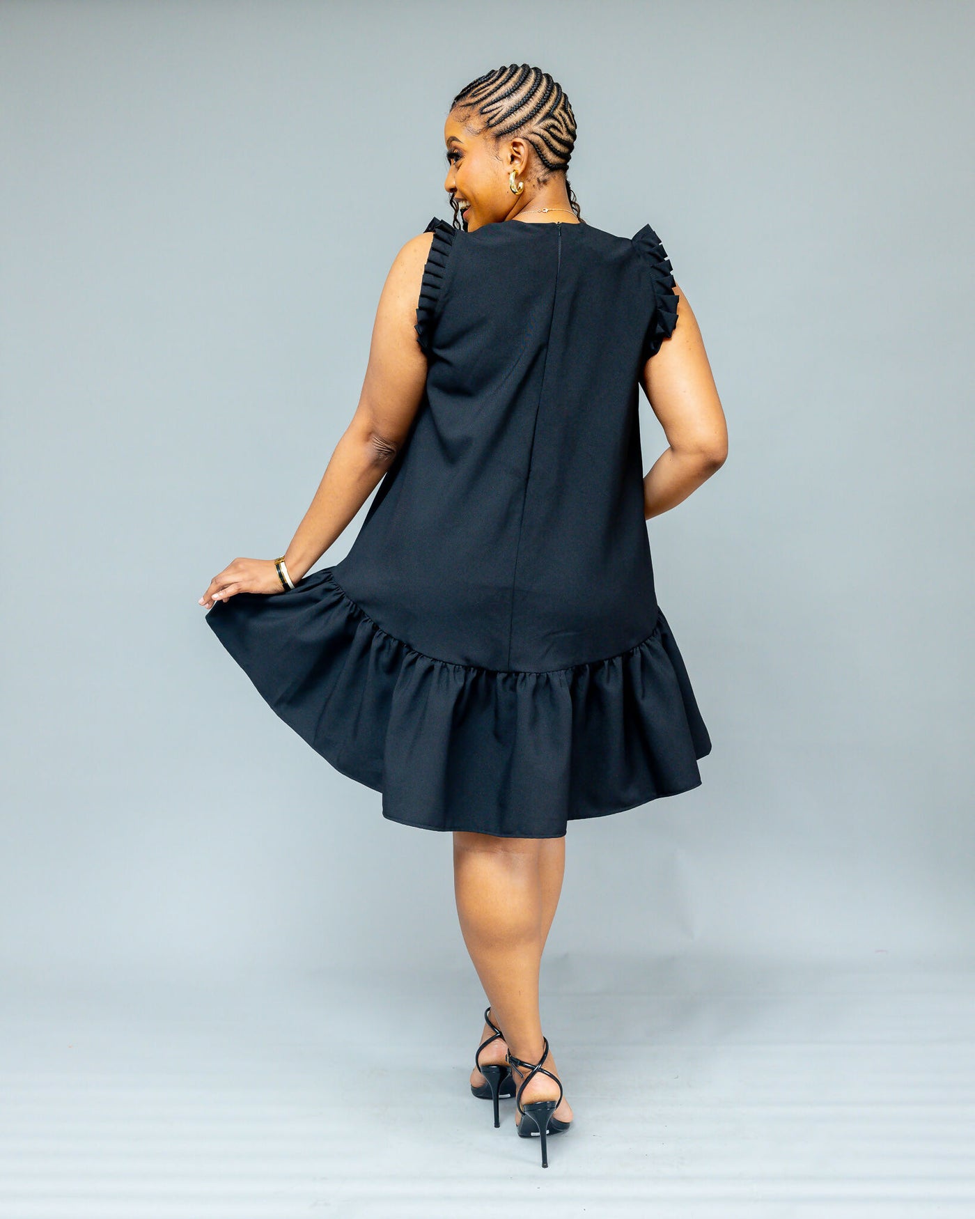 African Yuva Radiant Shift Dress - Black