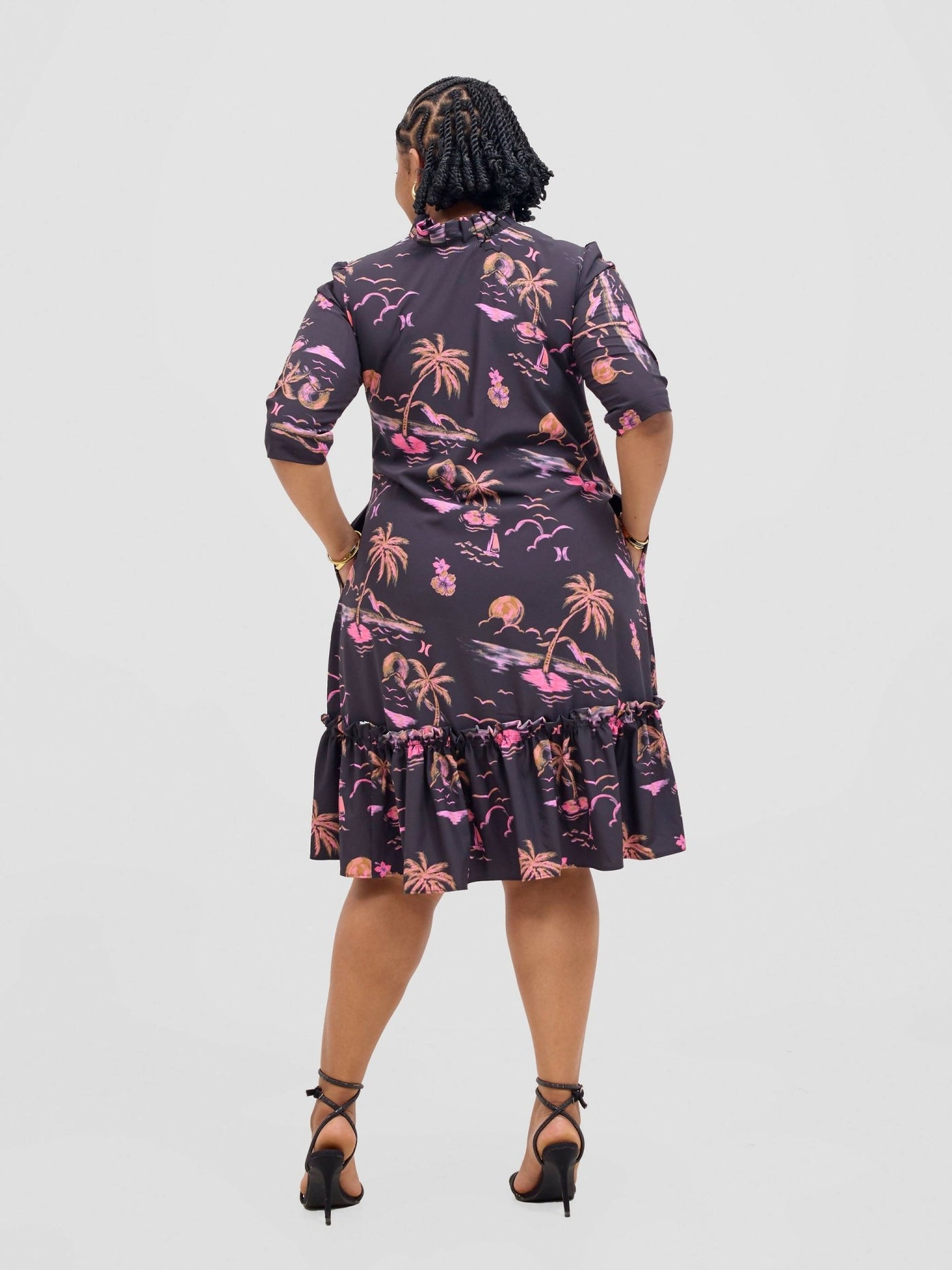 Jolly Fancy Wears Jiwa Shift Dress - Black Floral - Shopzetu
