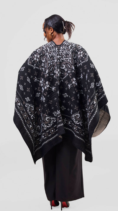 Afrodame Light Poncho - Black