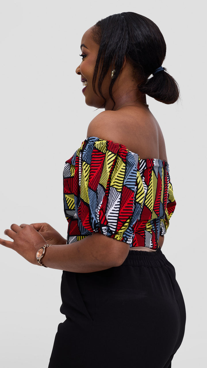 Michelle Fashion House Ankara Corset Top - Geometric Print