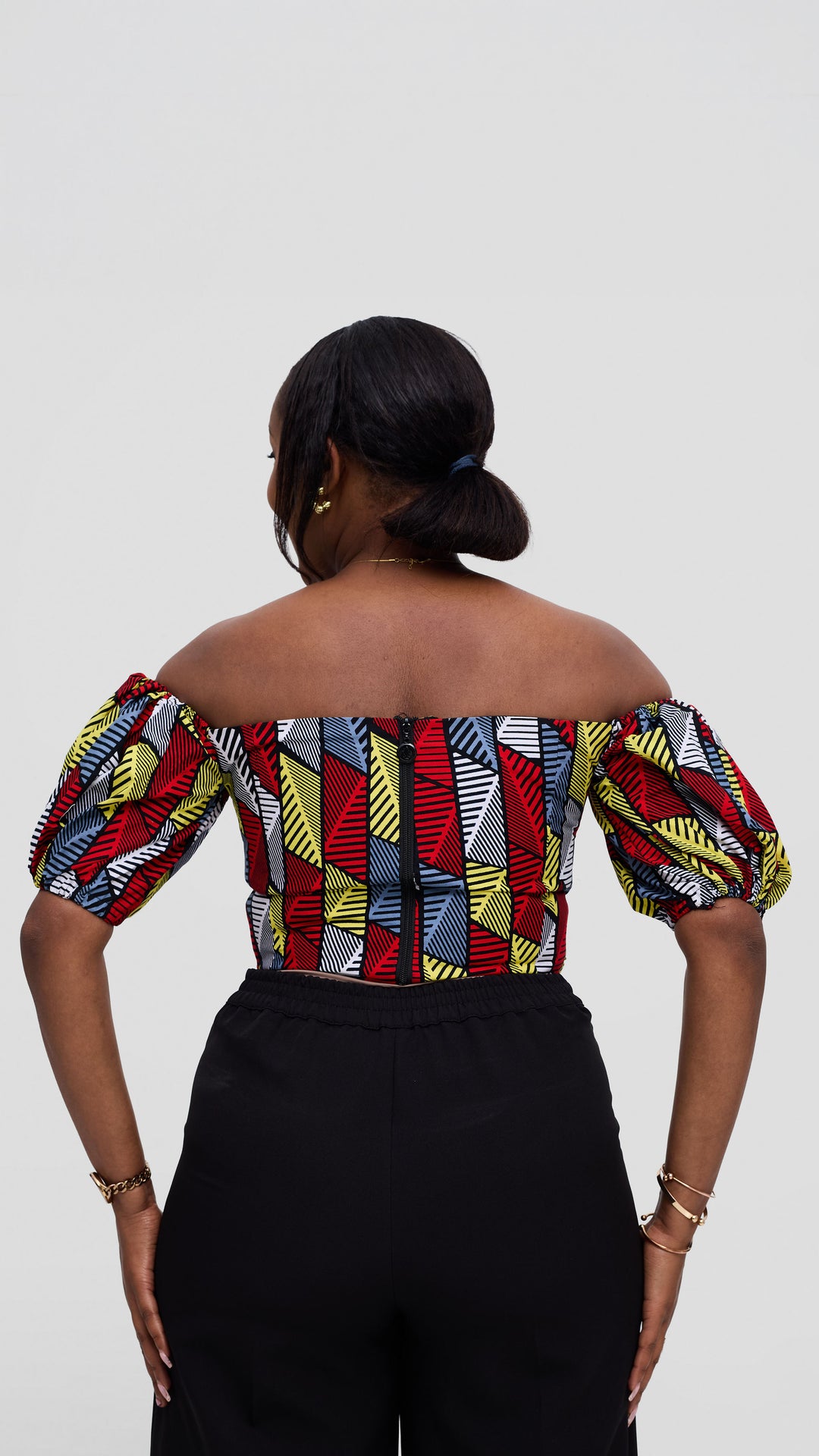 Michelle Fashion House Ankara Corset Top - Geometric Print