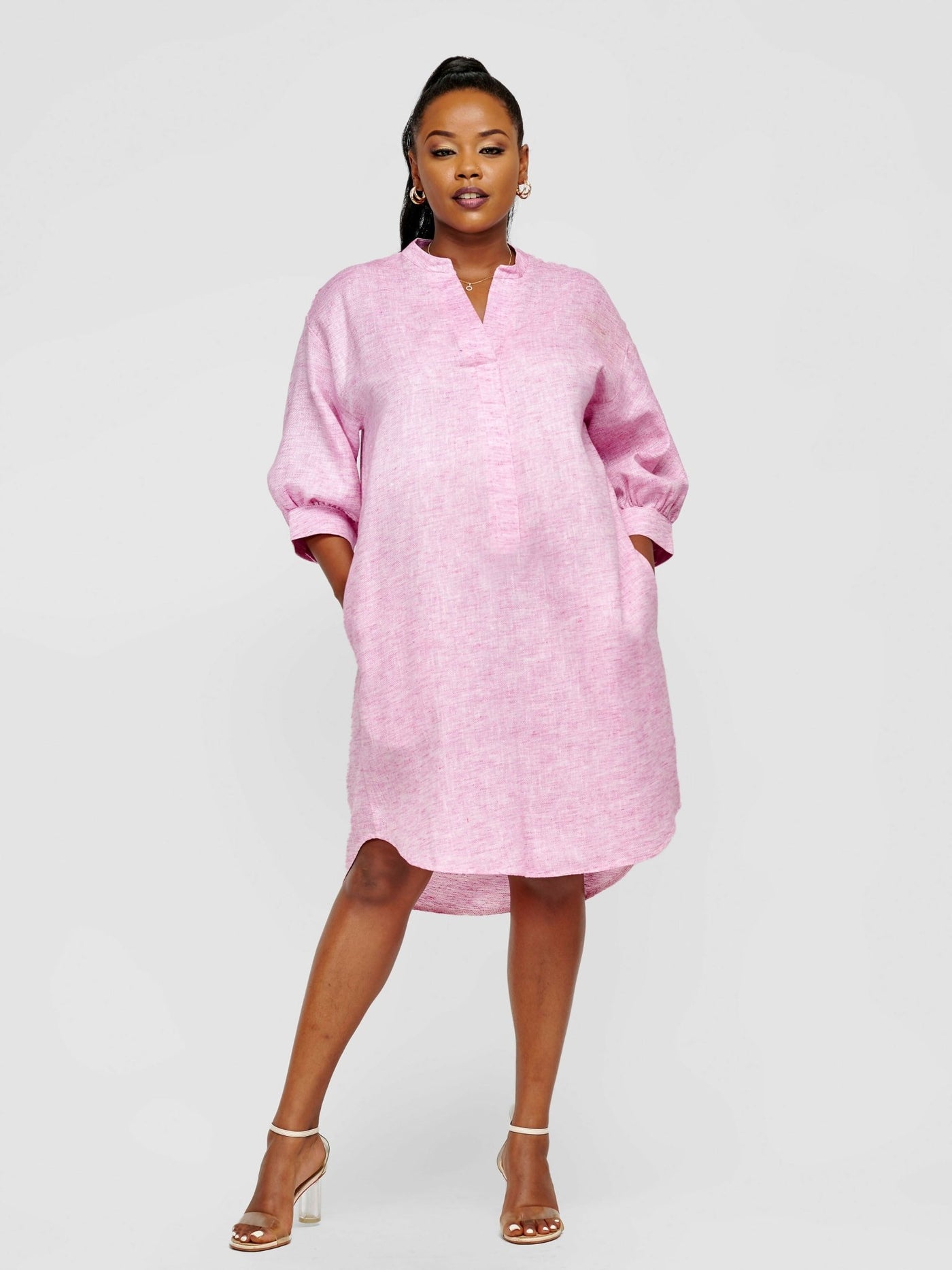 Tuli Nuru Shirt Dress - Lilac - Shopzetu