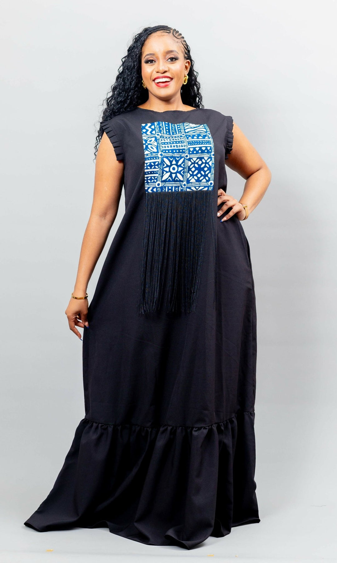 African Yuva Nova Dress - Black - Shopzetu
