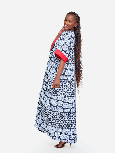 Tuli Bonte Front Detail Kaftan Dress - Multicolored - Shopzetu