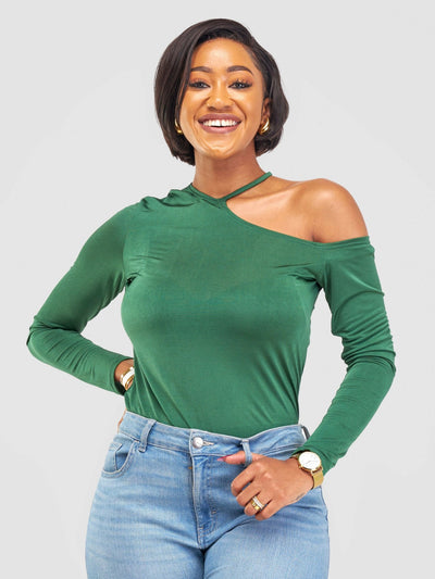 Elsie Glamour Colette Fancy Top - Green - Shopzetu