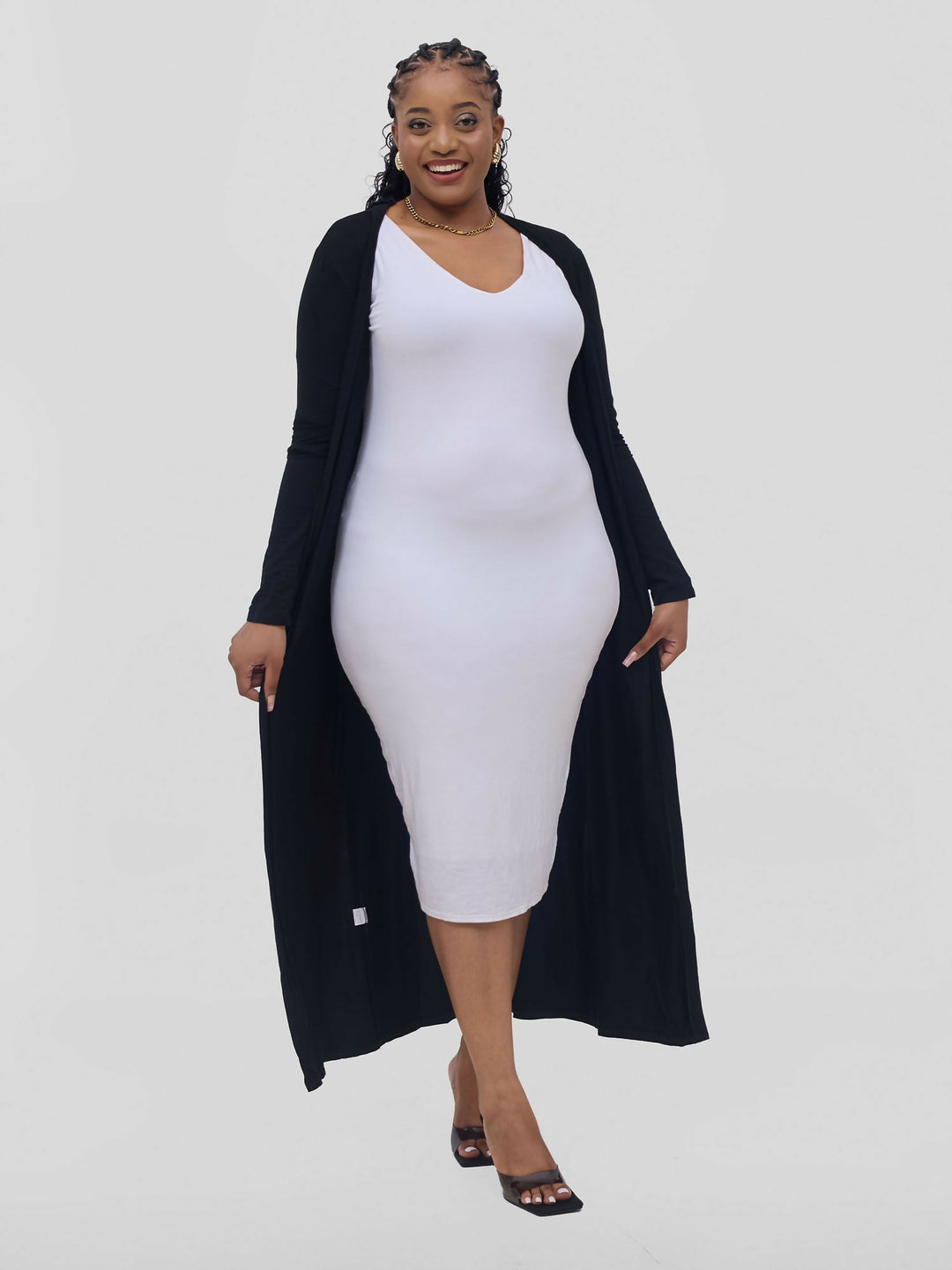 Stylish Sisters Flowy Cotton Kimono - Black - Shopzetu
