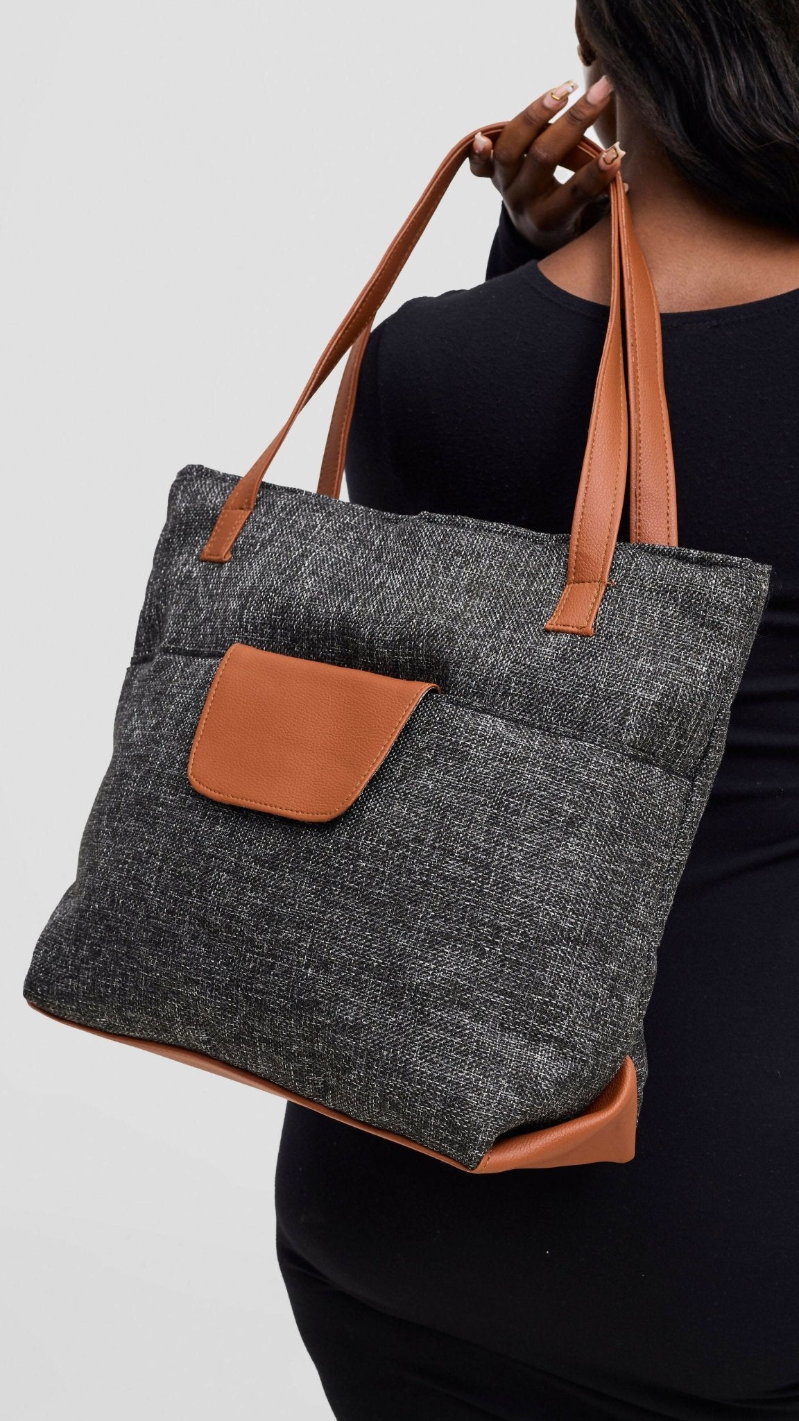 Mkenya Collections Charcoal Tote Bag - Grey - Shopzetu