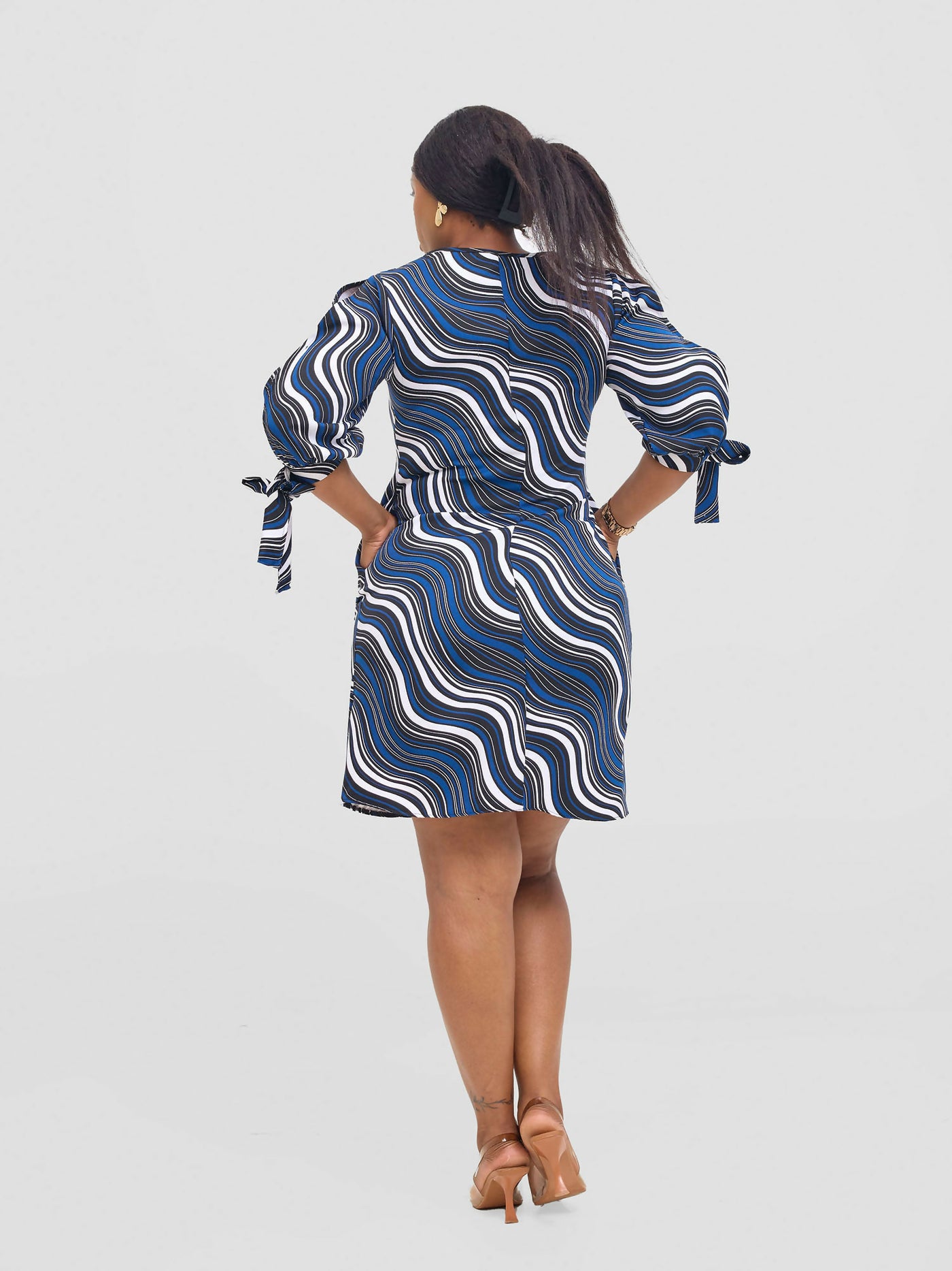 Salok Wear Gulu Dress - Blue Print - Shopzetu