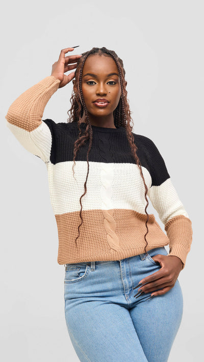 Stylish Sisters Fancy Sweater Top - Multicolored