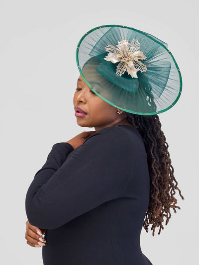 Hando Afrikan Designs Kimberly Fascinator - Green - Shopzetu