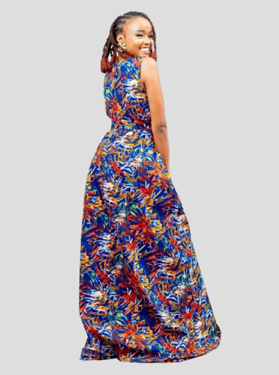 Afriwia Enterprise Khaya Ankara Dress - Floral - Shopzetu