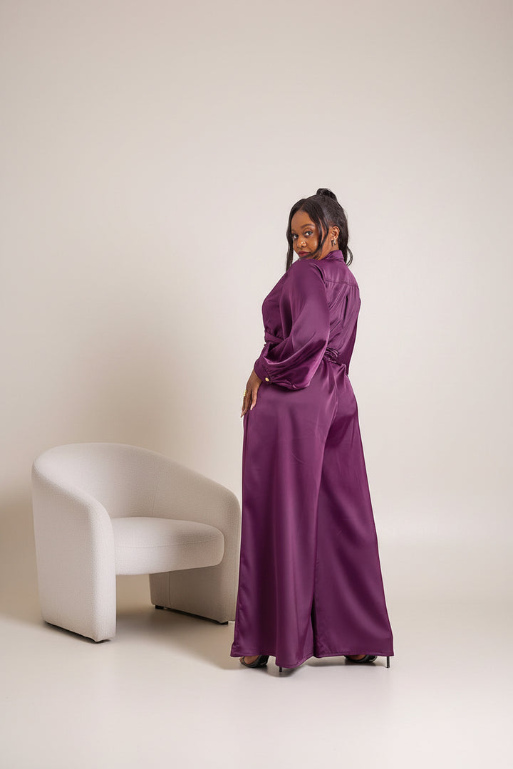 Noelle Wide Leg Jumpsuit - Purple