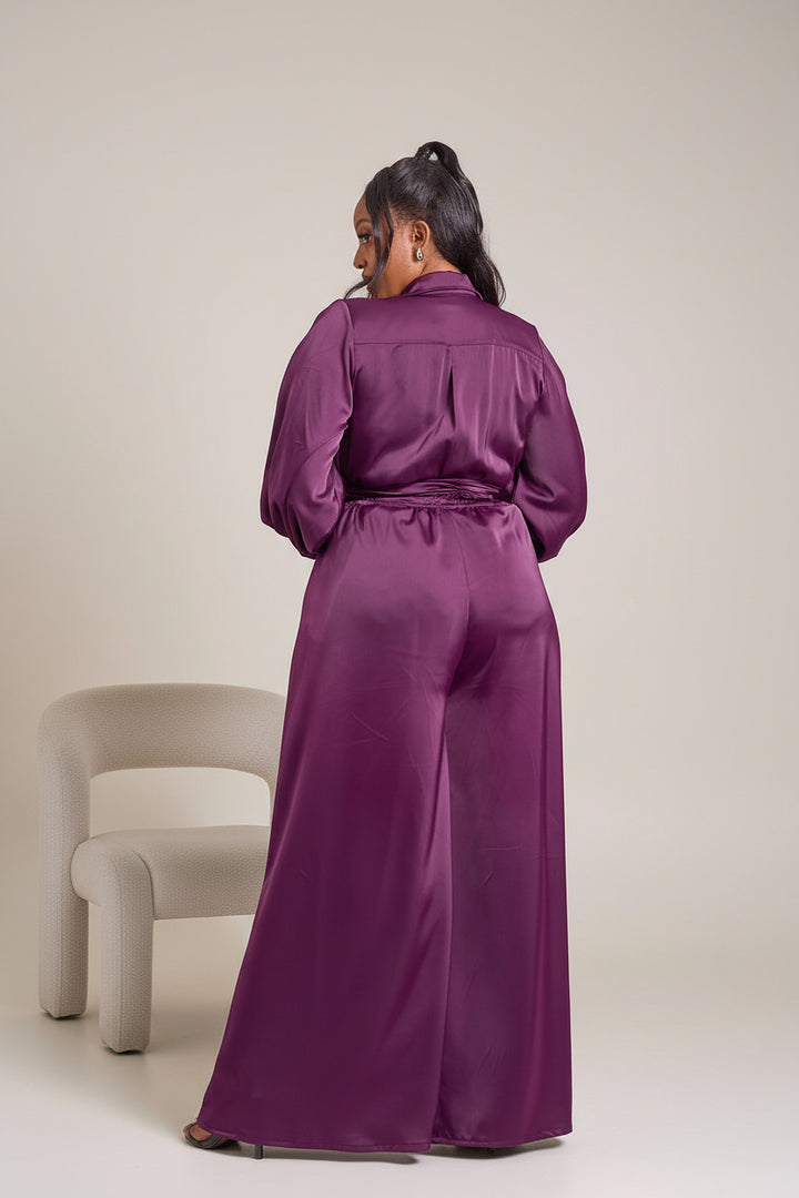 Noelle Wide Leg Jumpsuit - Purple