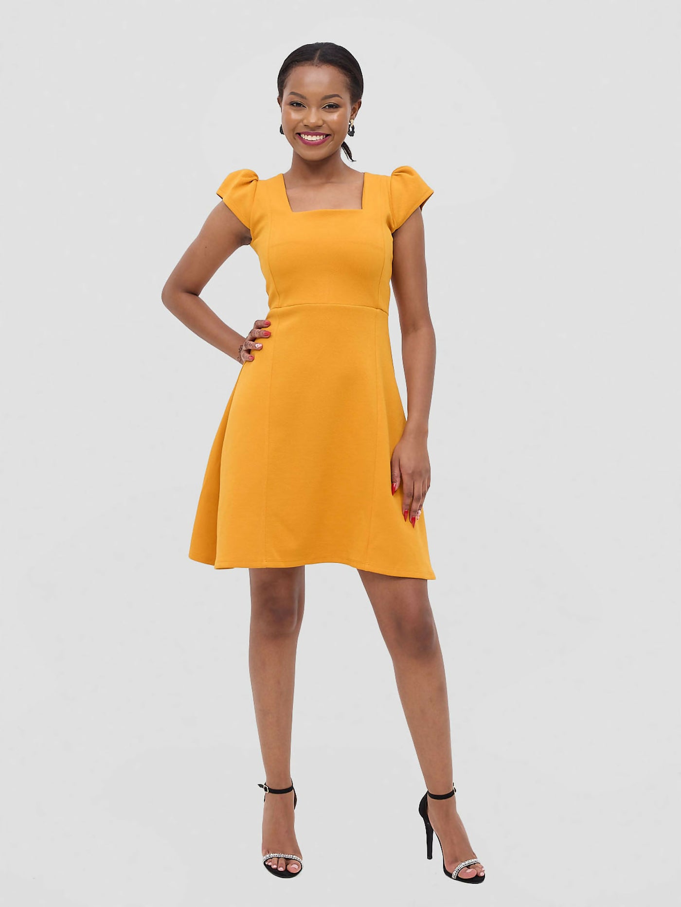 Tashi Aline Dress - Mustard - Shopzetu