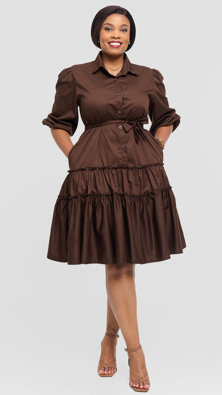 Lizola Stephanie Shirt Dress - Brown