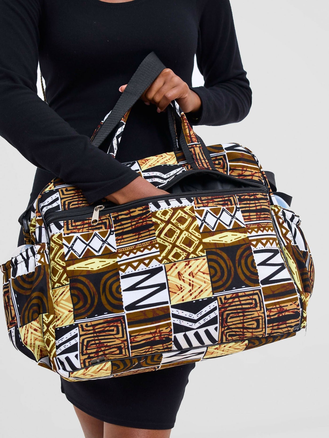 Ankara Artifacts Tolu 2.0 Diaper Bag - Brown - Shopzetu