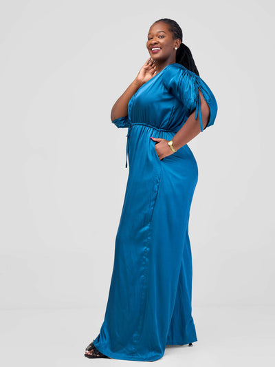 La Flor Apparel Curvy Plus Size Victoria Jumpsuit - Blue