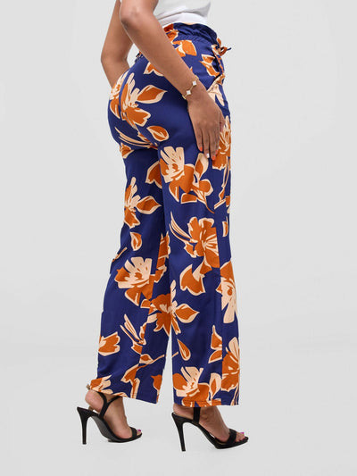 Timyt Urban Wear Eden Bloom Pant - Blue Floral - Shopzetu