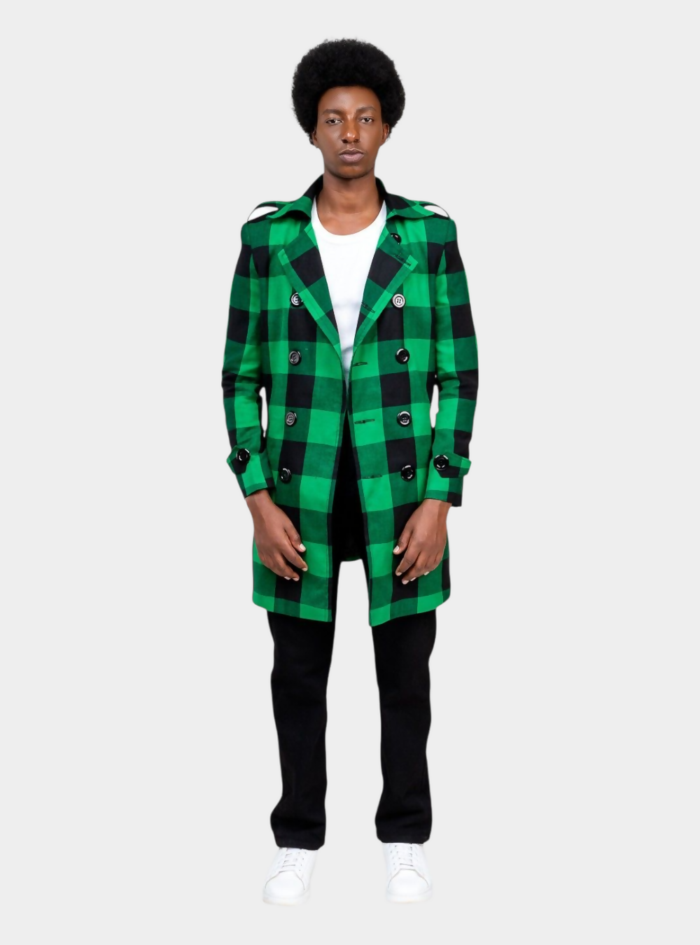 Rafiki Threads Kijani Trench Coat - Green