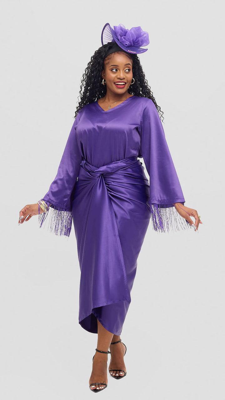 Shona Buba Skirt Set - Purple