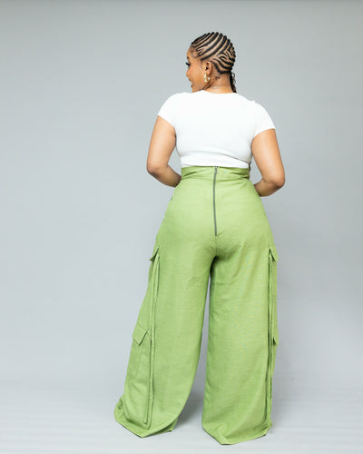 African Yuva Zyrah Cargo Pant - Sage Green