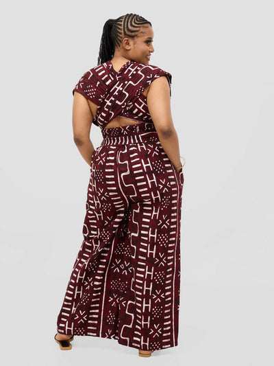 Waridi Africa Mbele Jumpsuit - Brown African Print - Shopzetu