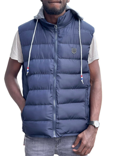 Stylish Brothers Heavy Puff Half Jacket - Blue - Shopzetu