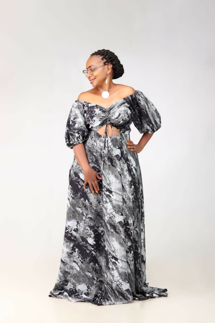 Thick & Fab Amy Dress - Grey Print - Shopzetu