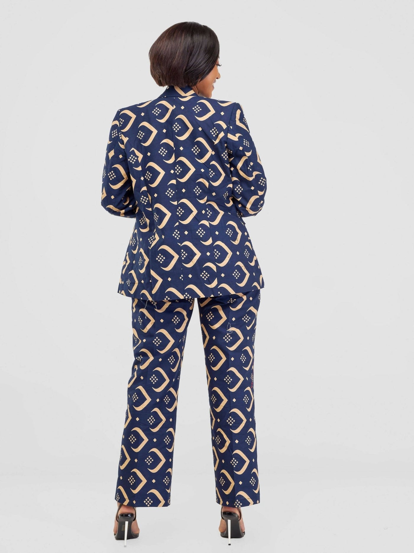 SBV Ankara Blazer Jacket - Navy Blue - Shopzetu