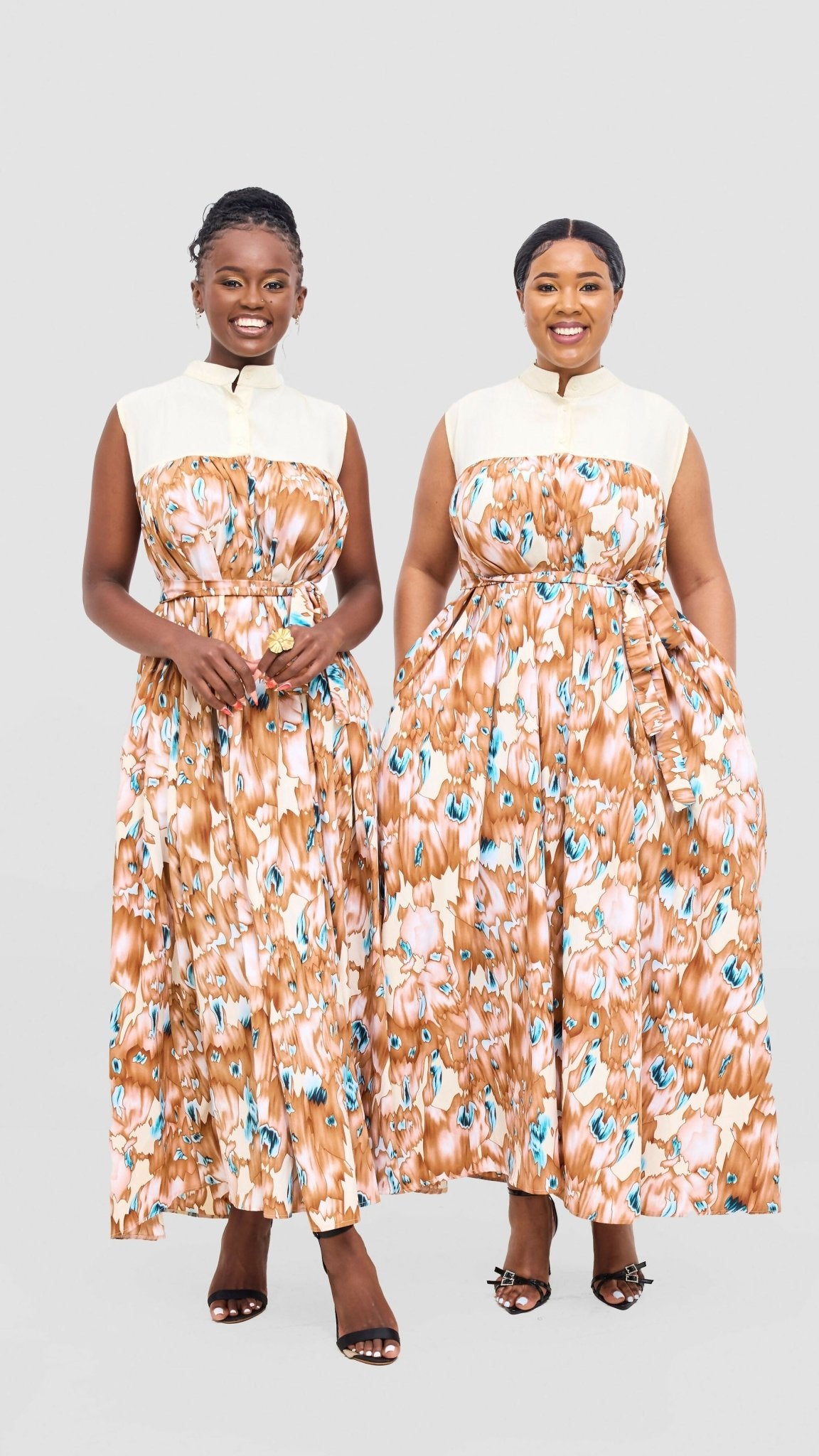 Rimyel Limited Button Dress - Cream / White Floral - Shopzetu
