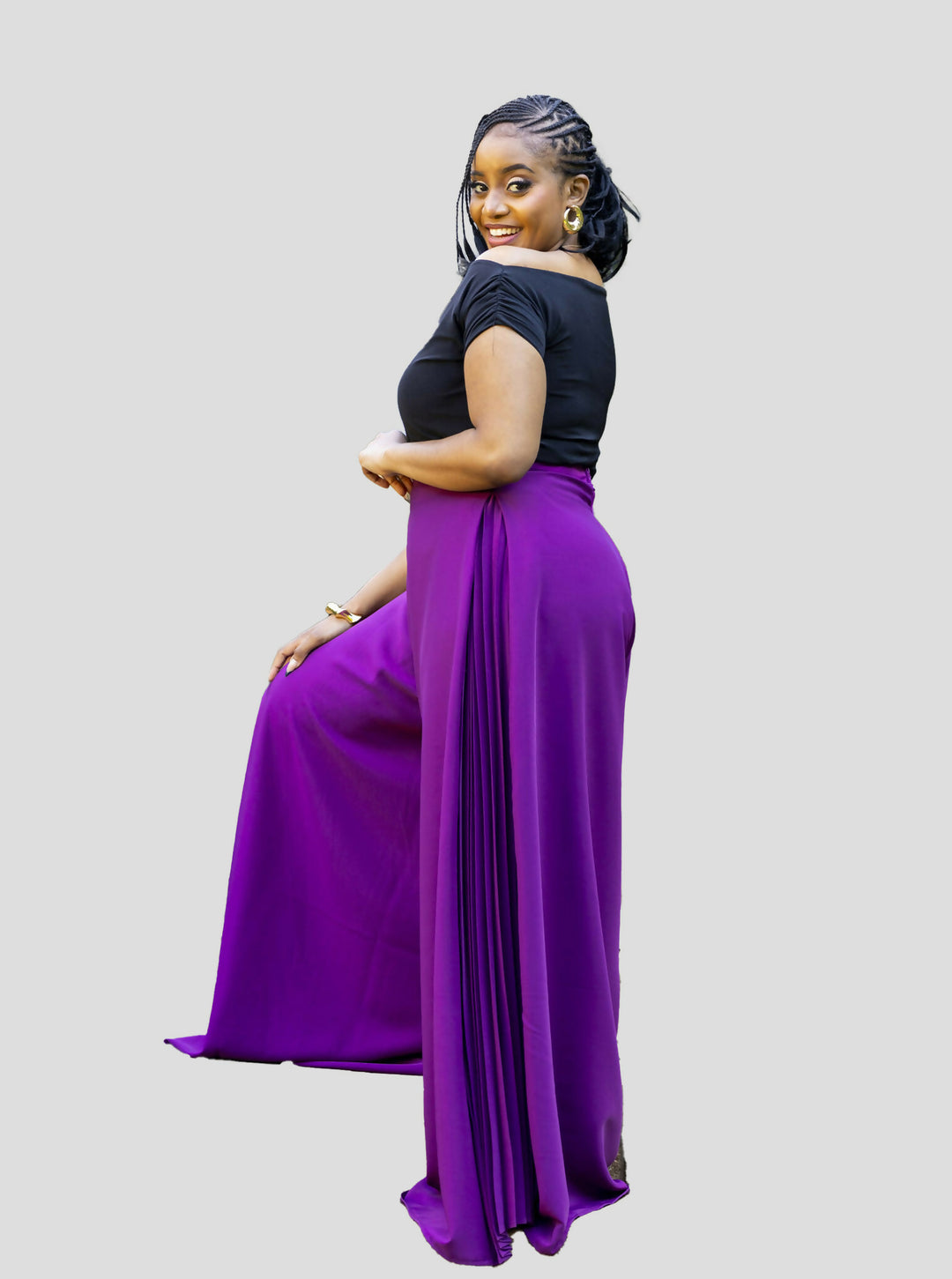 African Yuva Serro Palazzo Pant - Purple