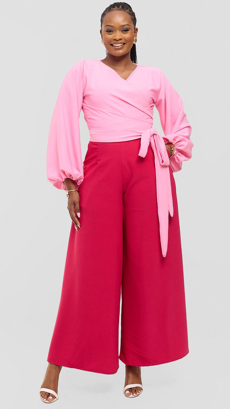 Eunike Zeinabu Palazzo Set - Pink