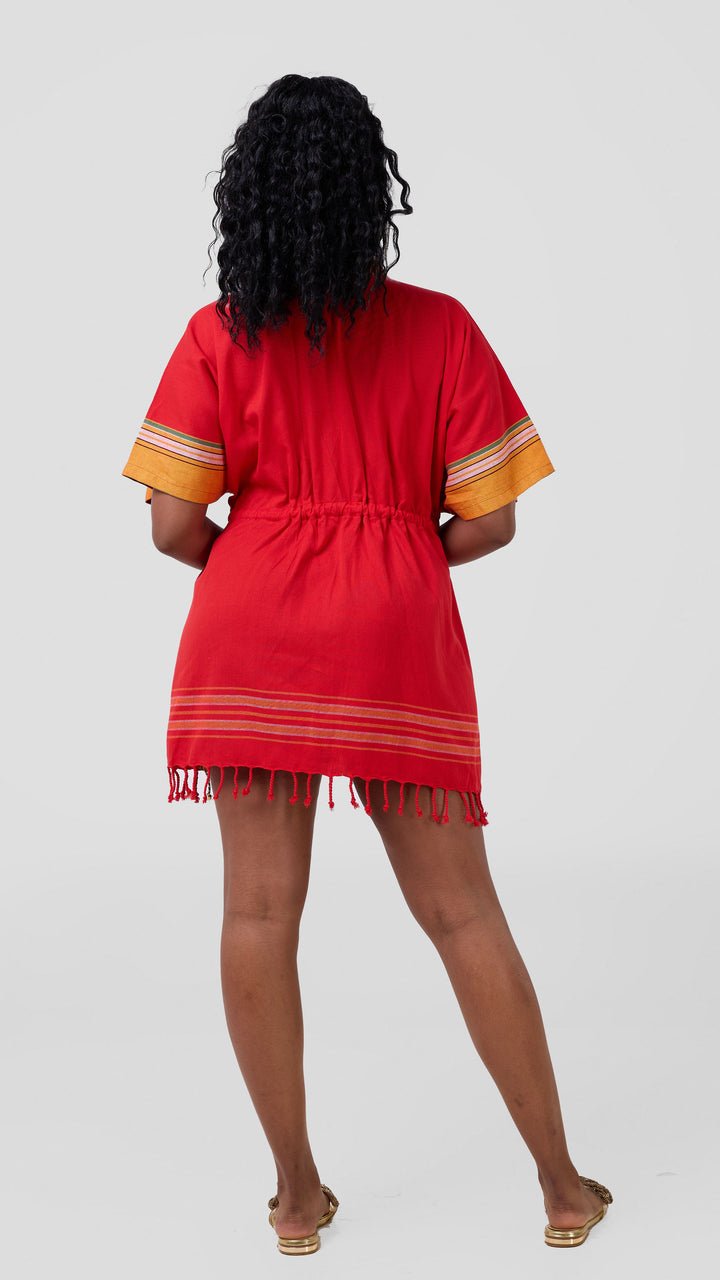 Rafiki Threads Kikoy Summer Dress - Red
