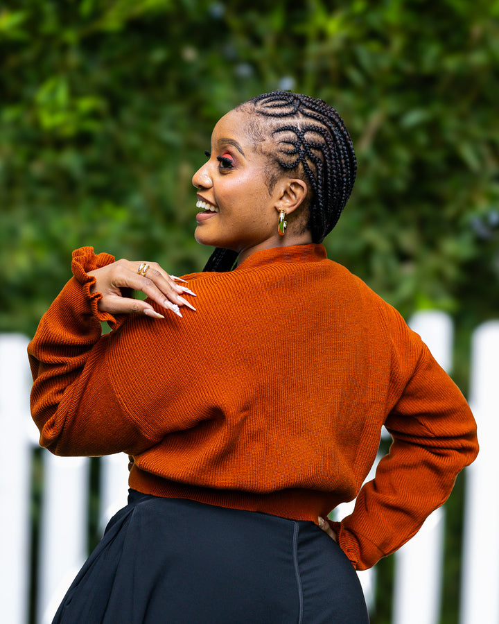 African Yuva Nila Sweater - Rust